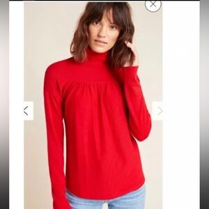 Anthropologie Maeve red turtleneck top excellent condition size small